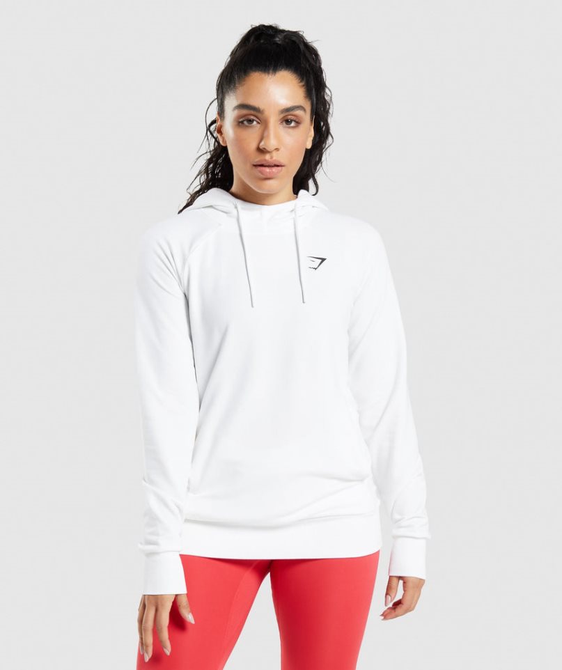 Women\'s Gymshark Training Hoodie White | CA 6D1835